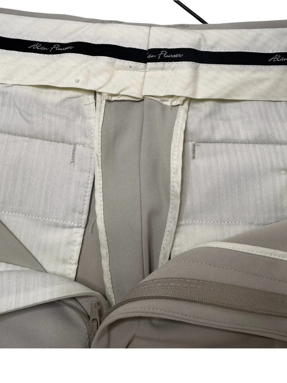 Alan Flusser Golf Stone Beige Double Pleated Dress Golf Pants 34x32 NWOT
